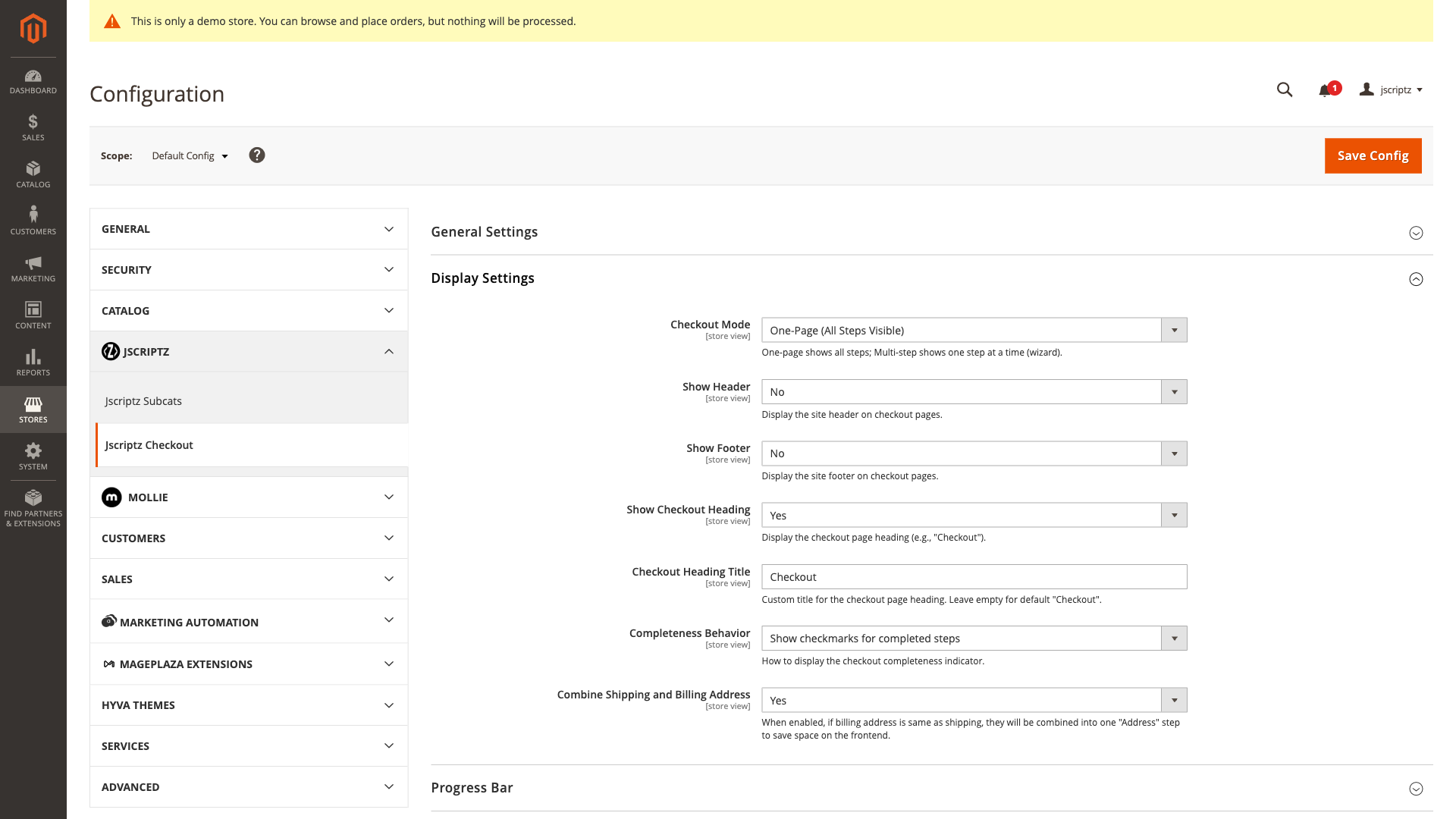 Display Settings Configuration