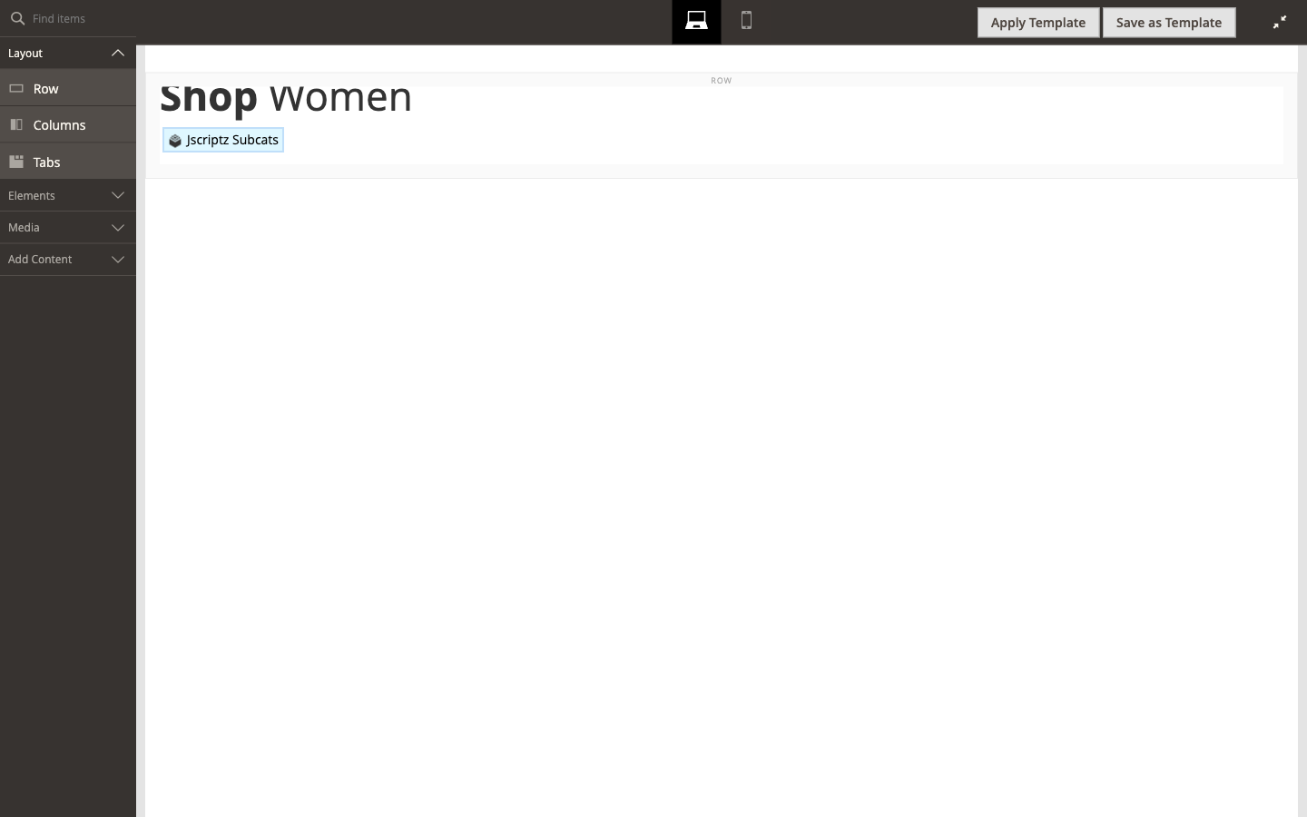 Page Builder interface showing content editing area